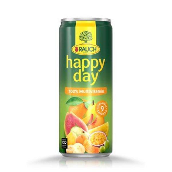 Gyümölcslé, 100%, 0,33 l, dobozos, RAUCH "Happy day", Multivitamin