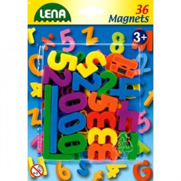 LENA: Mágneses számok és jelek 36 darabos készlet