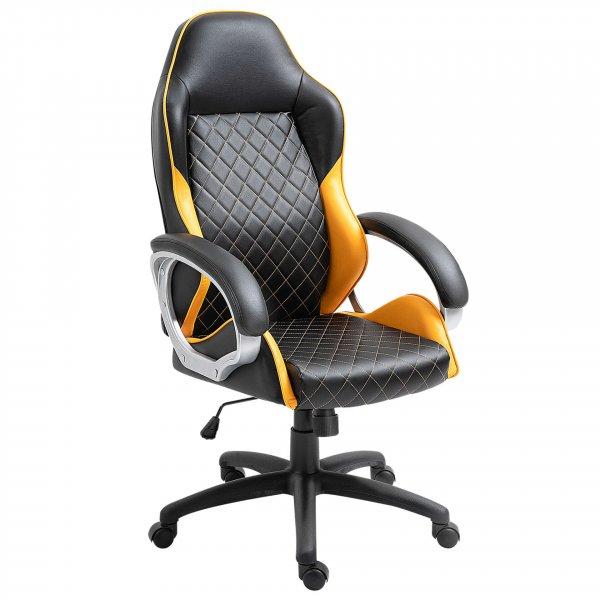 Ergonomikus irodai szék, állítható magasságú, 64,5x72x121-131cm, narancs /
fekete