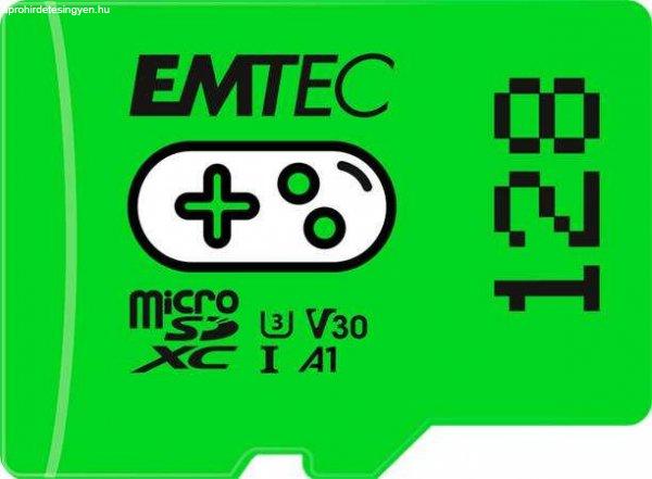 EMTEC Memóriakártya, microSD, 128GB, UHS-I/U3/V30/A1, EMTEC 