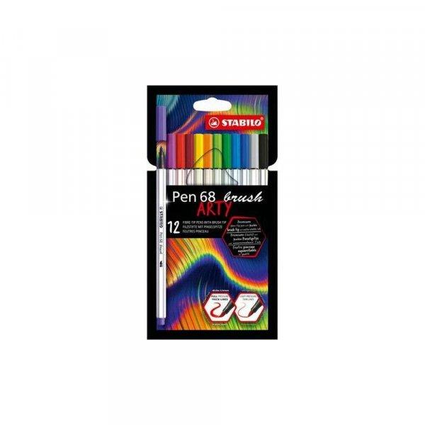 Filctoll készlet Stabilo Pen 68 brush ARTY, 10 különböző szín
