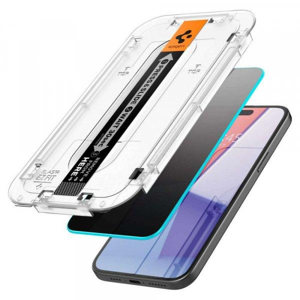 Spigen Glas.Tr ”Ez Fit” Iphone 15 Adatvédelem - telefon kijelzővédő