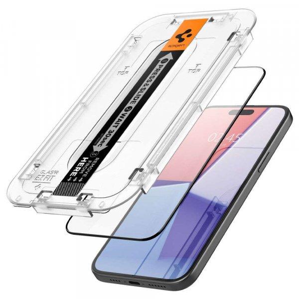 Spigen Glas.Tr ”Ez Fit” Fc 2-Pack Iphone 15 Plus Fekete - telefon
kijelzővédő
