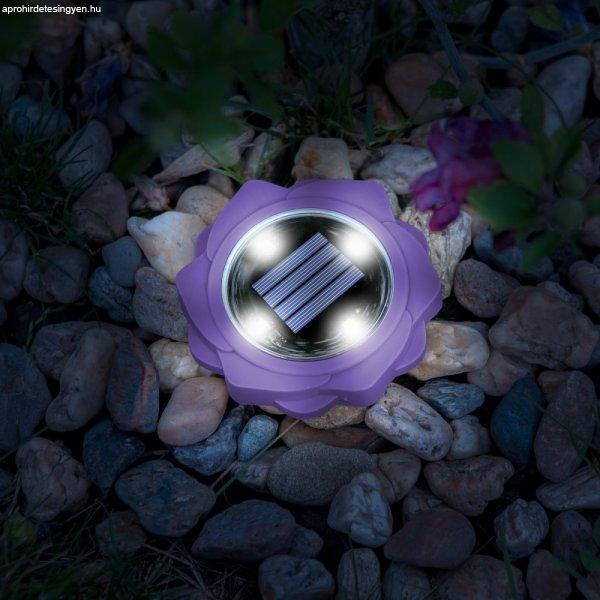 LED-es leszúrható szolár lámpa - lila - hidegfehér - 11,5 x 2,3 cm