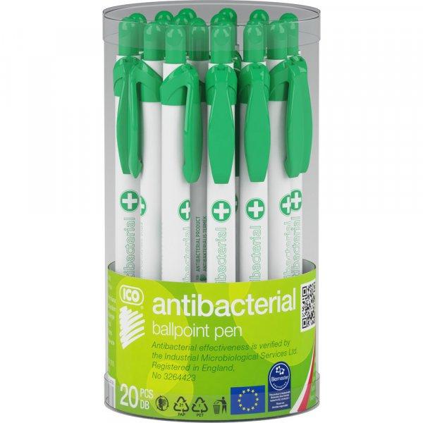 Golyóstoll nyomógombos antibakteriális műanyag test, 0,8mm, Ico, írásszín
kék 4 db/csomag