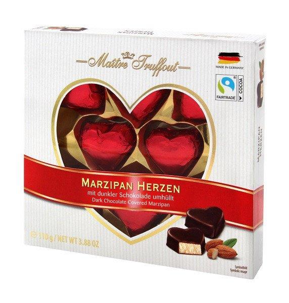 Maitre T. Marzipan Herzen marcipán étcsokoládé bevonattal 110G