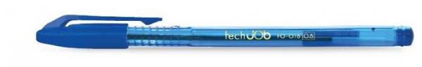 Golyóstoll, 0,4 mm, kupakos, FLEXOFFICE "TechJob", kék