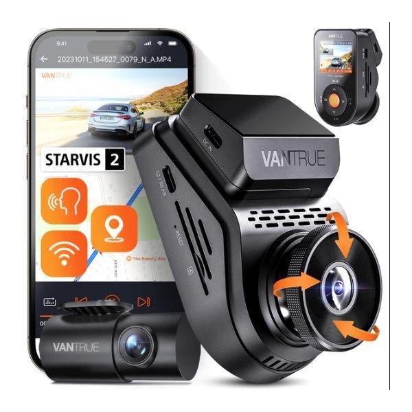 Vantrue Dash Cam - S1 PRO (WiFi+GPS autóskamera első + hátsó, 2.7K + 1080p,
HDR, 512GB MicroSD támogatás)