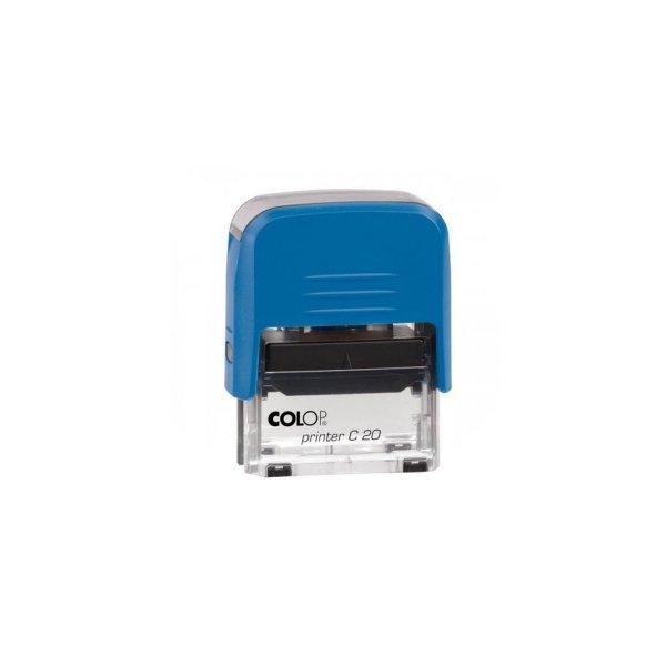 Bélyegző C20 Printer Colop átlátszó kék ház/fekete párna