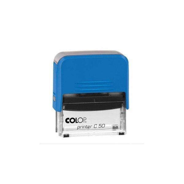 Bélyegző C50 Printer Colop átlátszó kék ház/fekete párna