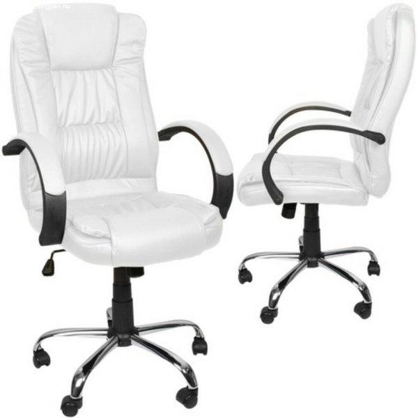 Fehér eco bőr irodai szék