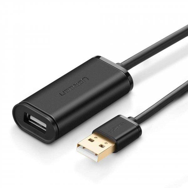 UGREEN US121 USB 2.0 hosszabbító kábel, aktív, 25 m, fekete (10325)