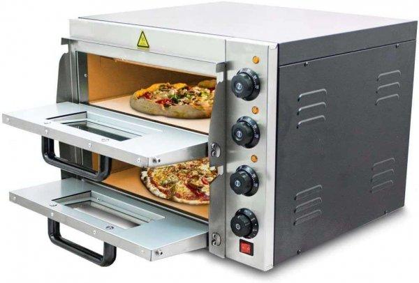 Professzionális nagy teljesítményű dupla pizzasütő 3000W, 350°C-ig