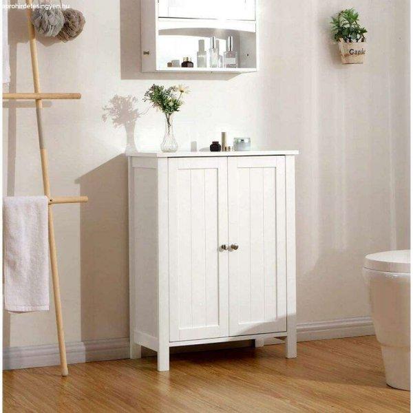 Fürdőszobai szekrény, Vasagle, MDF lap, 2 polc, 2 ajtó, fehér, 60x30x80 cm,
60x30x80 cm