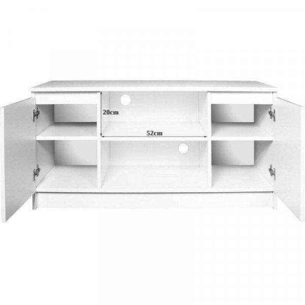 MCT 726 TV szekrény, laminált lemez, 6 polc, fehér és wenge, 120x40x55 cm