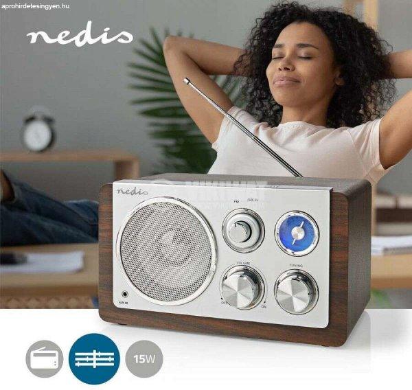 NEDIS FM rádió Asztali Kivitel FM Hálózati Áramellátás  Analóg 15 W
Bluetooth® retro rádió