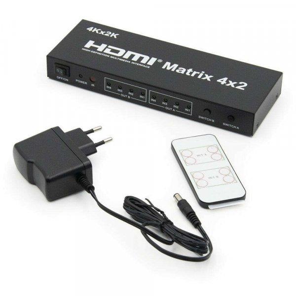 6 portos HDMI elosztó távirányítóval