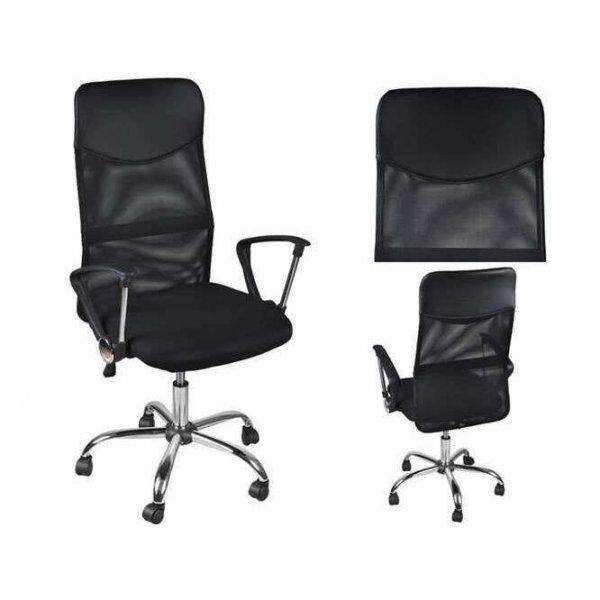 Irodai szék, forgatható, dönthető, hálós, acél, fekete, max 130 kg,
60x60x111/121 cm, Malatec