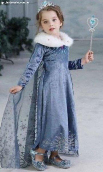 Frozen Jégvarázs Elza Elsa bársony ruha copf jogar és korona 4 részes szett
L-es