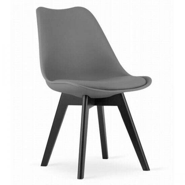 Konyha/nappali szék, Mercaton, Mark, PP, fa, grafit és fekete, 49x55.5x82.5 cm