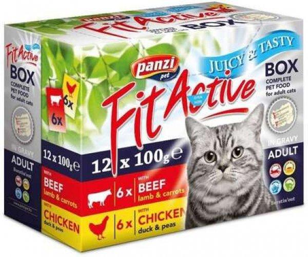 Panzi FitActive Fit-a-Box alutasakos eledel macskáknak (8 doboz | 8 x 2 x 6 x
100 g | 48 alutasak marha- és bárányhússal | 48 db alutasak csirke- és
kacsahússal) 9.6 kg