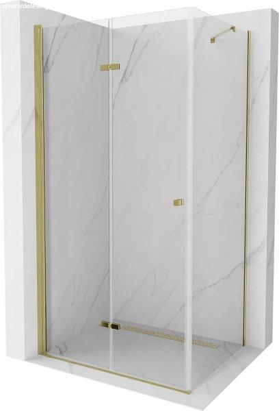 Mexen Lima  Zuhanykabin Csukló ajtóval  100 x 70 cm,  átlátszó üveg, arany
 - 856-100-070-50-00 Csukló ajtós