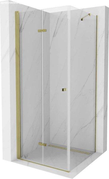 Mexen Lima  Zuhanykabin Csukló ajtóval  100 x 100 cm,  átlátszó üveg,
arany  - 856-100-100-50-00 Csukló ajtós