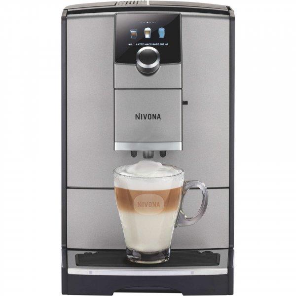Automata kávégép Nivona CafeRomatica 795 matt titán, Svájcban készült,
színes kijelző, csésze világítás, cappuccino és latte macchiato egy
gombbal, Bluetooth, 7 beépített italrecept és 5 saját programozható ital,
nagyon csendes