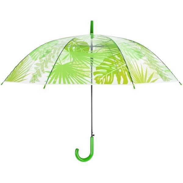 Átlátszó esernyő, trópusi levél mintás TP272