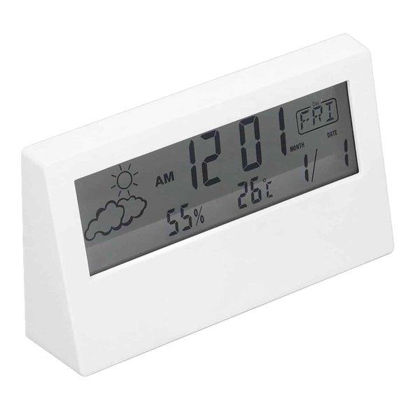 Multifunkcionális asztali óra - modern ébresztőóra
időjárás, páratartalom és dátum kijelzéssel
- fehér (BBV) (BBD)