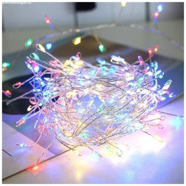 2m-es karácsonyi fényfüzér rusztikus fém dróttal,
színes fénnyel és 100 LED-del - dekorvilágítás
(BBV)