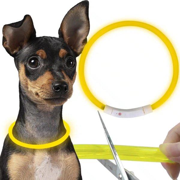 Méretre szabható világító kutya nyakörv -
figyelemfelkeltő biztonsági nyakörv esti sétákhoz
bármilyen méretű kutyának - sárga LED fénnyel
(BB-21631)