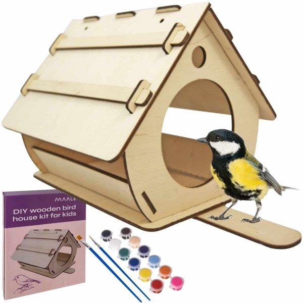 Csináld magad fából készült madáretető -
kreatívan festhető, díszíthető - ecsetekkel,
festékekkel (BB-22585)