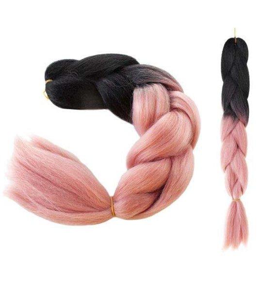 Hőálló, formázható szintetikus hajfonat, farsangra,
partikra, leánybúcsúra - 60 cm, fekete - rózsaszín
ombre (BB-10343)