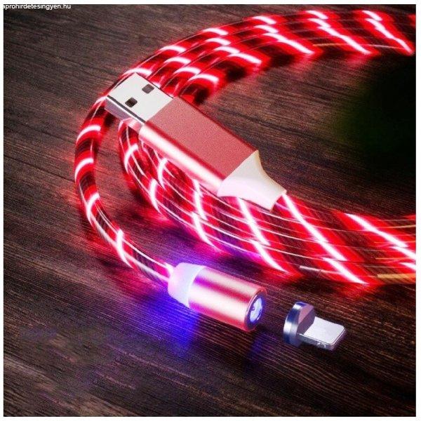 Lenyűgözően villogó mágneses USB
töltőkábel cserélhető fejekkel – piros (BBL)