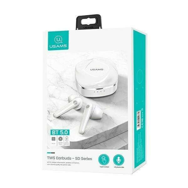 USAMS Bluetooth fülhallgató 5.0 TWS SD sorozat vezeték nélküli fehér
BHUSD01