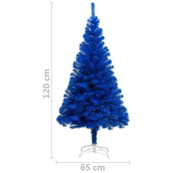 vidaXL kék PVC műkarácsonyfa LED-fényekkel és gömbszettel 120 cm