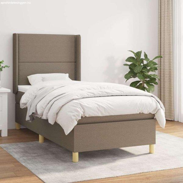 vidaXL tópszínű szövet rugós ágy matraccal 90 x 200 cm