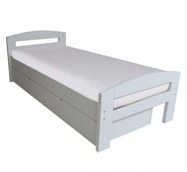 HABE WD-100 Serena hálószoba ágy, tárolódobozzal, 100x200 cm, matt fehér