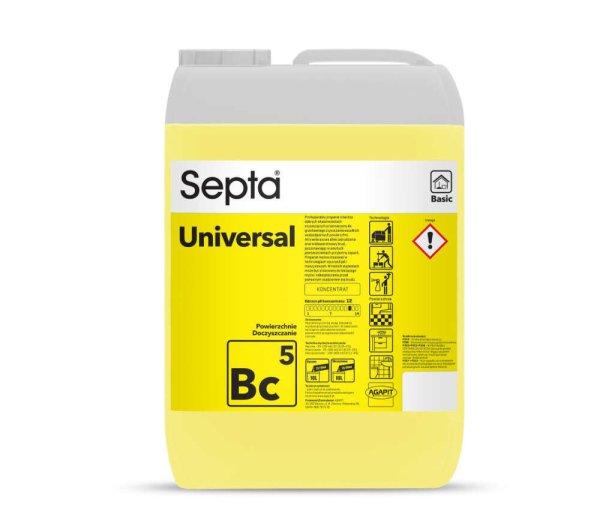 Professzionális tisztítószer koncentrátum erős szennyeződésekhez SEPTA
UNIVERSAL BC5 10L