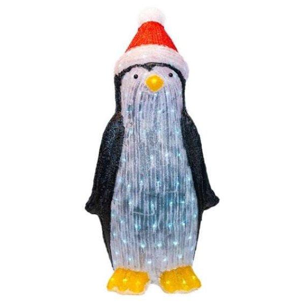 Pingvin kültéri akril fény dekoráció 150 LED-del, 8 fényjátékkal,
többszínű színnel, 98 cm méretben, tápegységgel, MI-1048