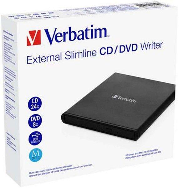 Verbatim V53504 Slimline DVD±RW, USB 2.0 Fekete külső DVD író