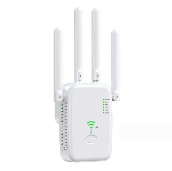 Urlant Wi-Fi WLAN Jelerősítő Repeater, 2,4GHz Wi-Fi, LAN/WAN Ethernet port,
WPS, 300Mbps, 4 antenna, fehér