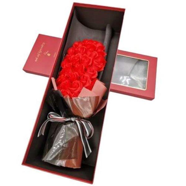 Exclusive ajándék Örökrózsa csokor dobozban - Vörös