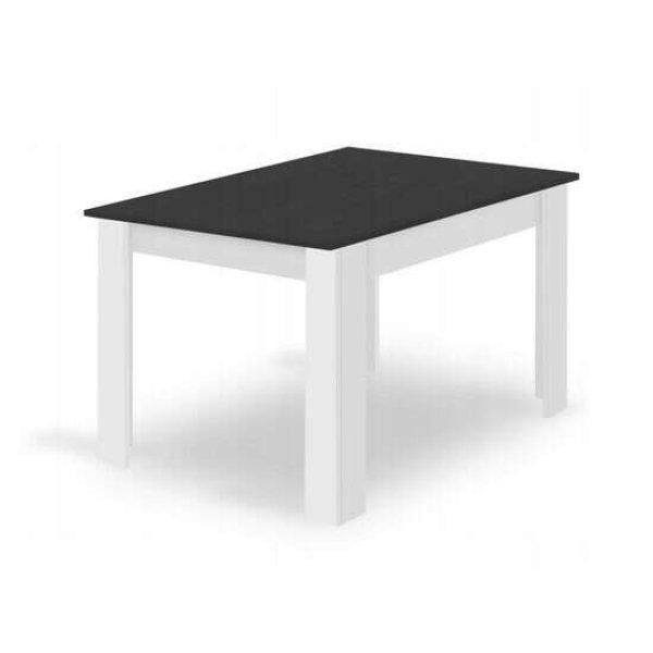 Étkezőasztal, Mercaton, fa, fekete-fehér, 120x80x75 cm