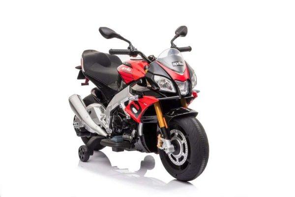 Aprilia Tuono V4 piros 12V elektromos motorkerékpár EVA kerekekkel, kulcsos
indítással 7721