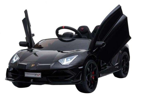 Lamborghini Aventador  fekete 12V Elektromos kisautó 2.4GHz szülői
távirányítóval, nyitható ajtóval, EVA kerekekkel 4120