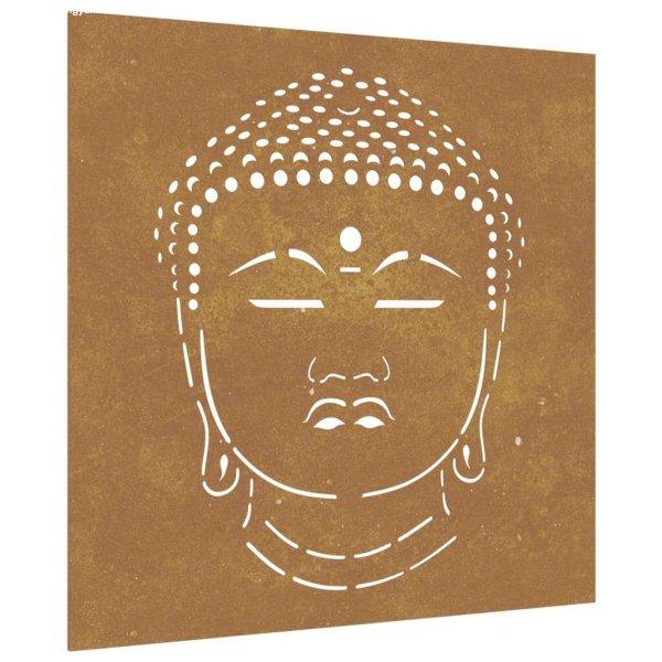 Buddha fej mintás corten acél kerti faldísz 105 x 55 cm