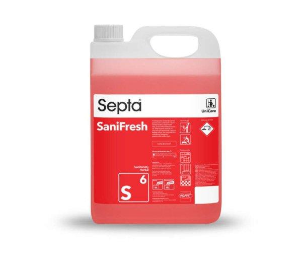 Szaniter helyiségek napi tisztítása szagsemlegesítő formulával SEPTA
SANIFRESH S6 5L
