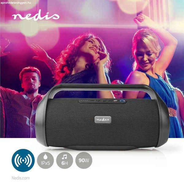 NEDIS CHARGE 4 hordozható akkumulátoros hangszóró Bluetooth® Party Boombox
üzemidő 6 óra 2.0 2x60w 132 W AUX / USB IP45 TWS Összekapcsolható LED RGB
Party fények SPBB320BK